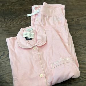 NWT - JCrew Pink Pajamas set - petite XS